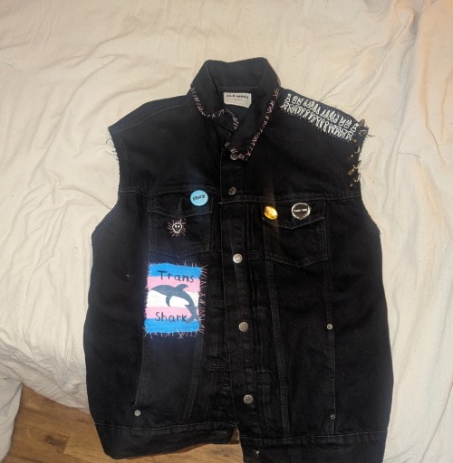 This Is My WIP Vest. My Partner @heyleemickeygee Made The Blahaj Patch. Looking Forward To Putting More