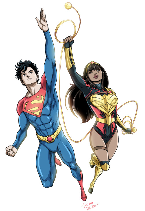 Jon Kent Superman and Yara Flor Wonder WomanDigital Commission#Superman #Superboy #JonKent #WonderWo