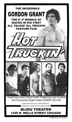 Gay movie posters from the time when gay movie theaters could be found in major cities.