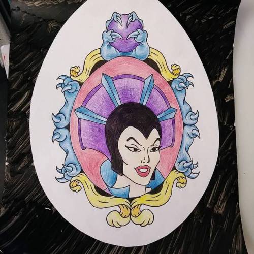 Have this ready for my friend KristiLyn. So excited to be starting another tattoo to compliment the Skeletor hanging out on the back of their leg. Not this drawing but a similar piece featuring Sorceress.  More cartoony tattoos please.  #art #drawing