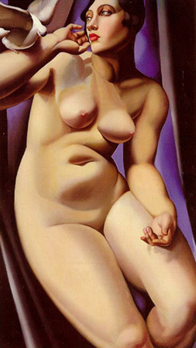 tamara-de-lempicka: Nude with Dove, 1928, Tamara de Lempicka