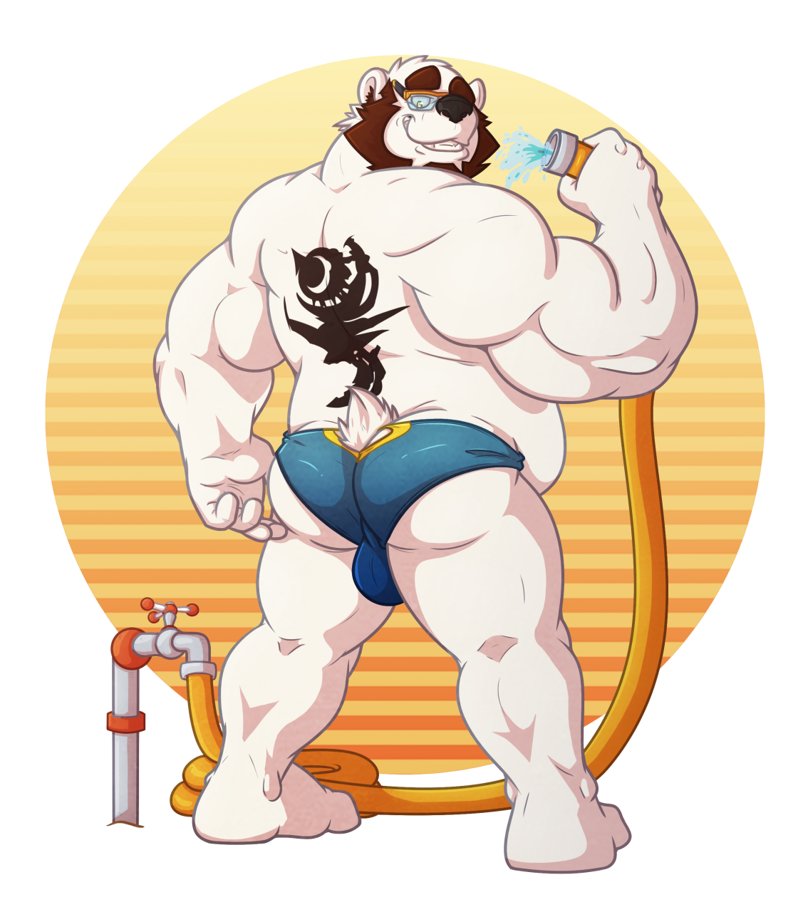 chocofoxcolin:    summer fun    a commission for   Dark_Bear_108 he just want to