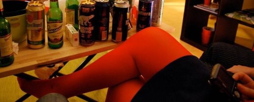 sheersandopaques:Red Pantyhose &amp; Tights