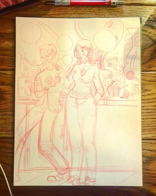 Had to get out of the house, I just penciled this, lets see if I ever ink it. #comics #drawing #draw
