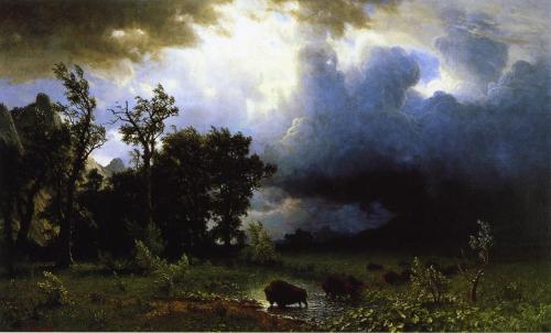 Buffalo Trail, the Impending Storm, Albert Bierstadt, 1869
