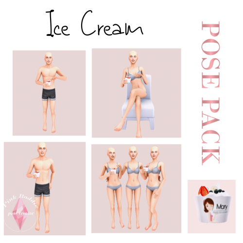 Ice Cream Pose pack!- 4 random poses (single and group)For early acess, exclusive poses and more sup