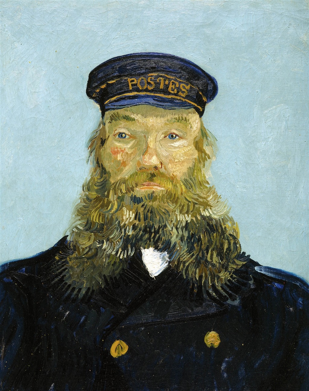 Various portraits of Joseph Roulin by Van Gogh