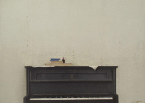  Sobre el Piano  -   Carlos MoragoSpanish,b.1954-oil on wood, 50 × 70 cm