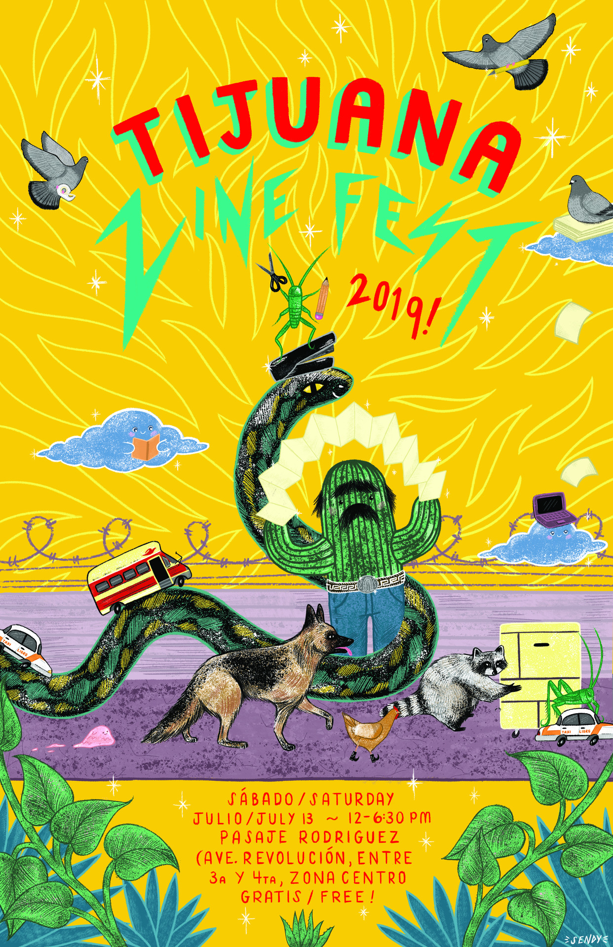 Tijuana Zine Fest 2019!!!!!!
FB: https://www.facebook.com/events/2811471138925668/
Diseño: https://sendysantamaria.com/ / IG: @quepasomijoo