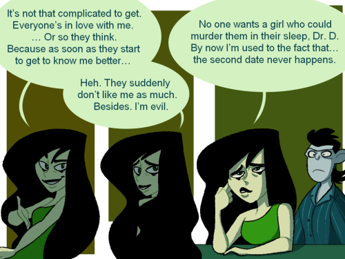 ask-whitebag:Flirting with a lonely, lonely woman.This is a sort of sequel to this. Shego knows&hell