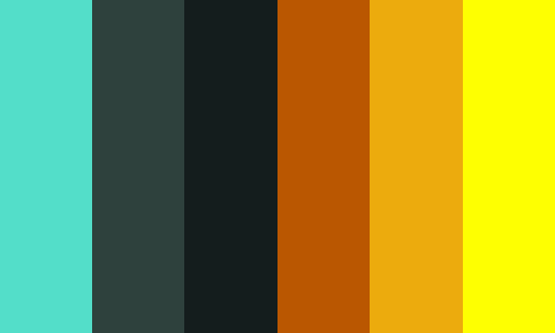 color-palettes:  Midna - Submitted by Anonymous #53dec9 #2e413d #141d1d #ba5701 #ecab0d