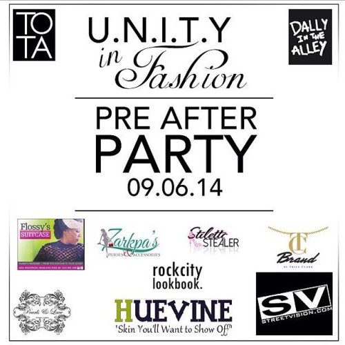 U.N.I.T.Y in Fashion is Back! Saturday September 6, 2014  from 9am! for Dally in the Alley! Join us 