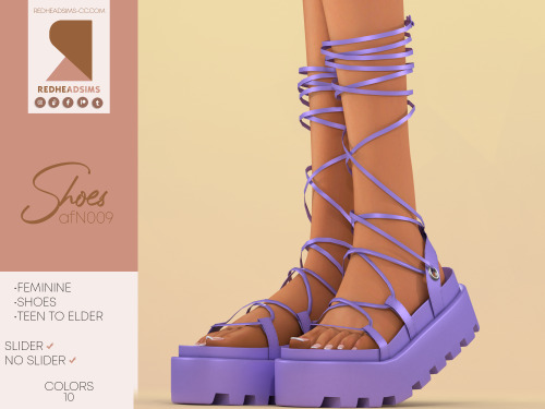 redheadsims-cc:  AF SHOES N009 NEW MESHCompatible with HQ ModCategory: ShoesCustom ThumbnailAll LOD’