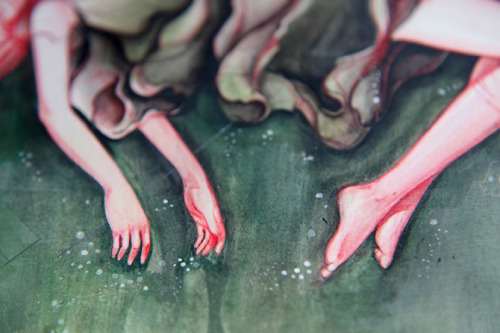 drfmmsd:Artist:Marjolein Caljouw“Underneath”Acrylics and Oil Paint on Arches Hotpress Watercolour Pa