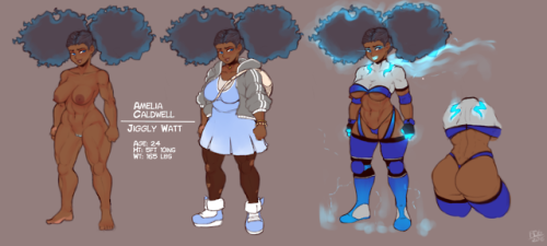 I needed an updated ref for Amelia/Jiggly Watt. Gonna update the rest as well. Lord knows they need it.Less “Thicc”(god what was I thinking back then with sizes like that…) and more evened out with more muscle tone since she is a cage fighter
