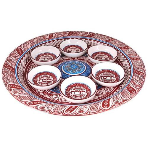 treasures-and-beauty:Passover Ceramic Plate. A replica of one of the few preserved objects of Jewish