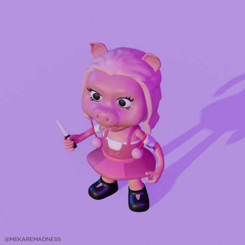  3D Piggy Villanelle my goal was the style of funko mystery mini figure because i think they are cut
