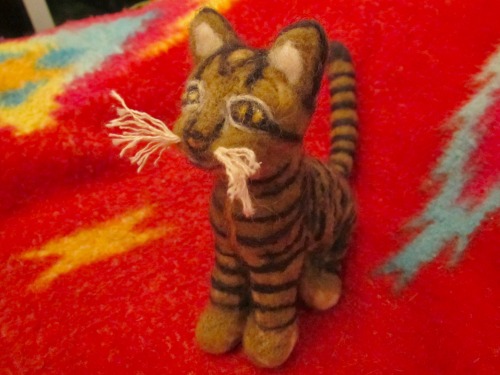 ohnopicturesofanothercat: A handmade needle-felted cat, made to look like Utley. Sort of.