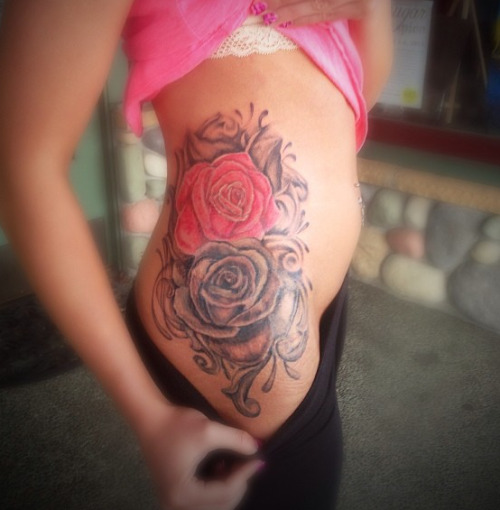 Tattoo uploaded by Matthew Brunner  Rose in full bloom by Jeff Thompson at Thors  Hammer and Needle Poulsbo WA  Tattoodo