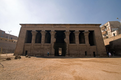 The Egyptian Temple of Esna, south of Luxor. Erected in the Ptolemaic Period, this temple was the la