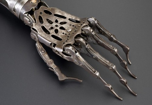 Artificial Arm, Steel with Brass Wrist Mountings, Leather Top Piece, European, 1840-1940, Science Mu