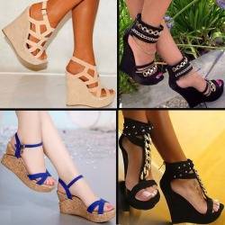 ideservenewshoesblog:  Shoespie Cross Buckle Wedge Sandals