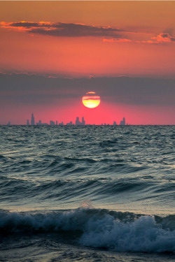 disminucion:  Chicago Skyline from Indiana,