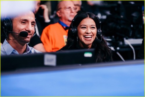 Gina Rodriguez at Madison Square Garden on Saturday (December 15) in New York City