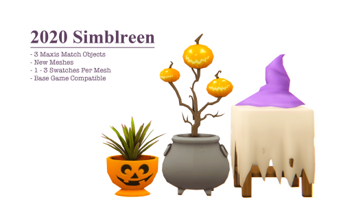 2020 Simblreen Set!!!Here is a small set of Halloween themed objects!3 New MeshesBGCEach Item Has 1 