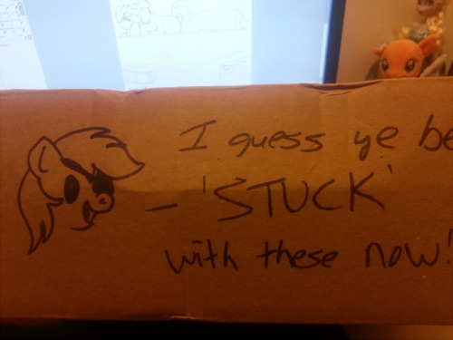Check out what arrived in the mail today! Thank you so very much, TJ! I’ll draw you the hottest Twidash ever. The TSSSF cards are just awesome! Love the humor on them, can’t wait to actually play it. Thanks a bunch for picking the game up