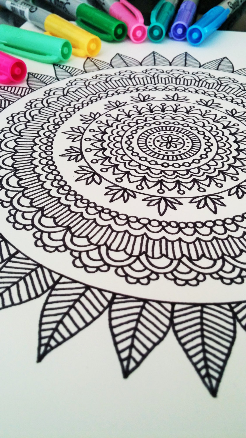 Free printable rose mandala coloring pages