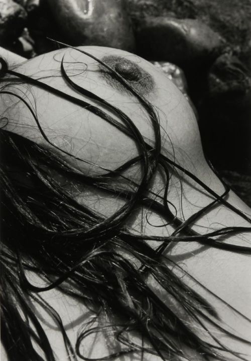 Lucien Clergue, Sein et Longs Cheveux (Breast and Long Hair) 1997, Saorge, gelatin silver print