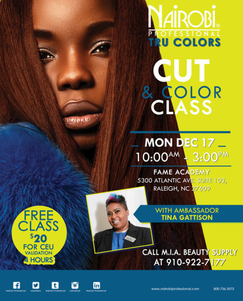 Raleigh Stylists! We have a class in coming your way! Don&rsquo;t miss our Cut &amp; Color c