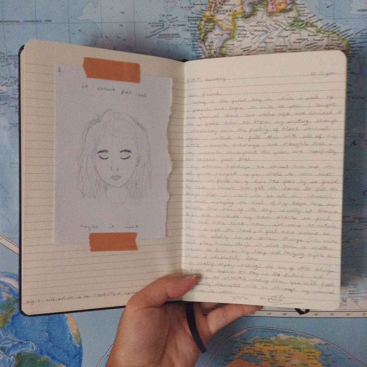 floweurlie:  19.08.15 //  bought a molskine journal knockoff! started filling it