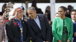 zebablah:  spectaclesinscript:  stereoculturesociety:   DailyPBO: The President &amp; The Standing Rock Sioux Reservation - June 2014    The crowd to President Obama: “We love you President Obama! You’re our hero!”  President Obama: “I love you