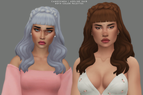 candysims4:ADELINE HAIRA cute hairstyle with a braided detail and beautiful waves. TEEN TO ELDERBASE