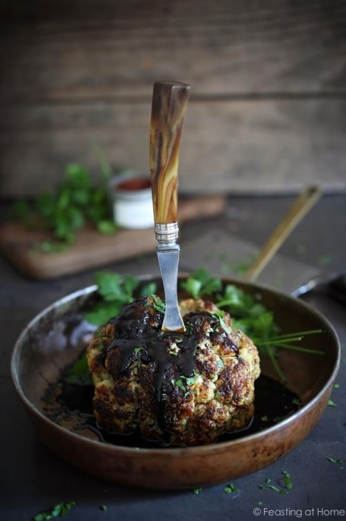 witchkitch:  Full Moon Roasted Cauliflower with Black Tahini 1 head Cauliflower (healing, prote