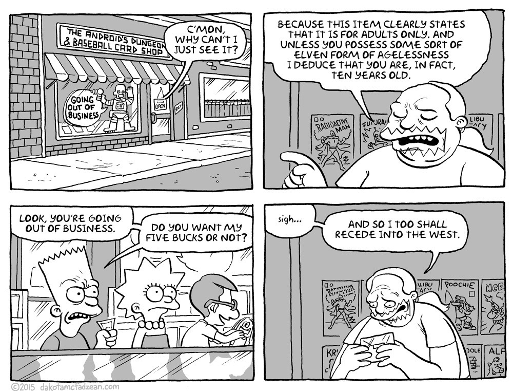 dakotamcfadzean:  I made this comic back in 2013 for a Simpsons fanzine that didn’t