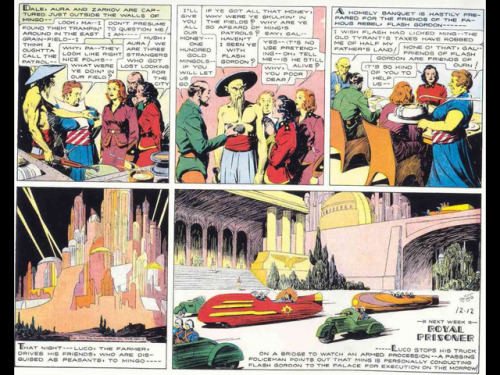 Sample pages from Alex Raymond’s Flash Gordon newspaper strip.
