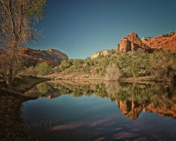 Sedona Reflections on Flickr. I’m out west, now, for a week or so. I hired a guide to explore Sedona. I’ve been there on foot previously, but my legs are tired and worn. So out we went in a Jeep.