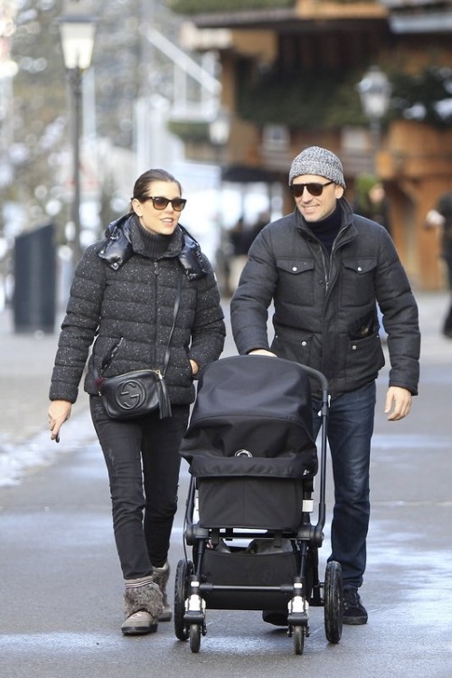 beautifulcharlotte: Gad and Charlotte with Raphaël in Gstaad