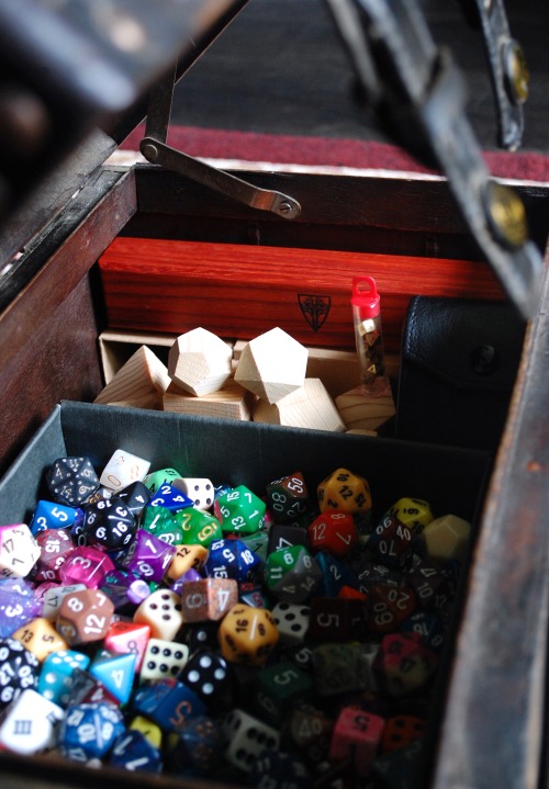 Starting with 14! Left pics: My dad got me this chest I use for storage. I keep the dice that I don’