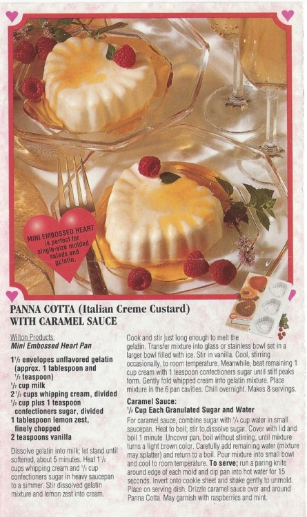 churchnotmadewithhands: scans from a valentines day recipes leaflet that was in a 90s cooking magazi