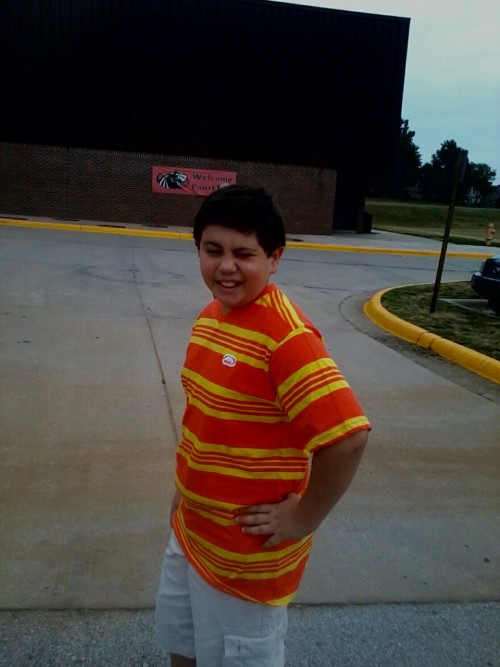 My brother going to pioneer trail to enroll(LOOK AT HIS FACE! XD