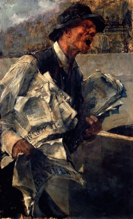 Newspaperman in Paris (The newspaper), 1878,