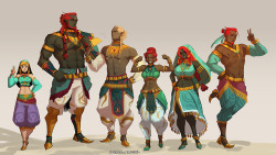 S-Kinnaly:i Wondered What The Zelgan Children Would Look Like In Gerudo Clothing,