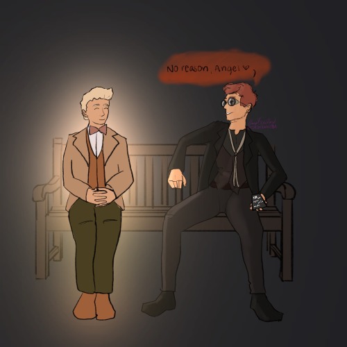 Crowley says "No reason, Angel" with an unmistakably fond smile on his face