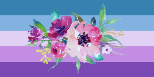 Request: A header of @anurtransyl ‘s lesbian flag with a floral edit for @starsandsapphic