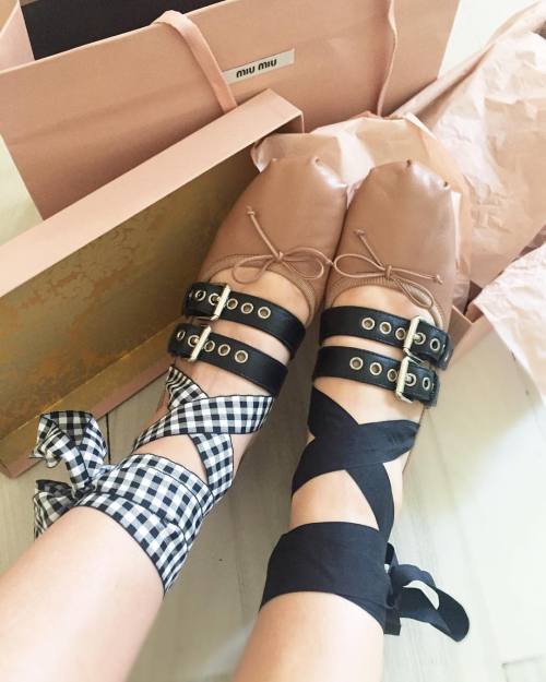 For those who asked how the #miumiu Ballerine look like When put on ✨ If You don&rsquo;t like th