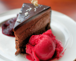 foodophiles:  Chocolate Cake with Sorbet 